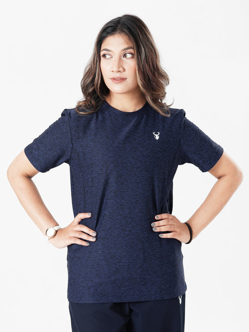 Vita Loose Fit Long Top in Blue Texture